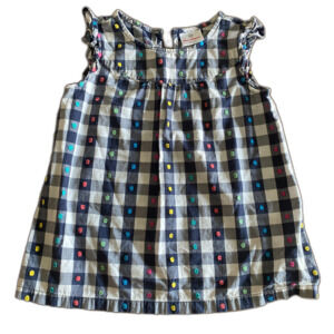 Hanna Andersson Gingham Swiss Dot Top Girls' 8